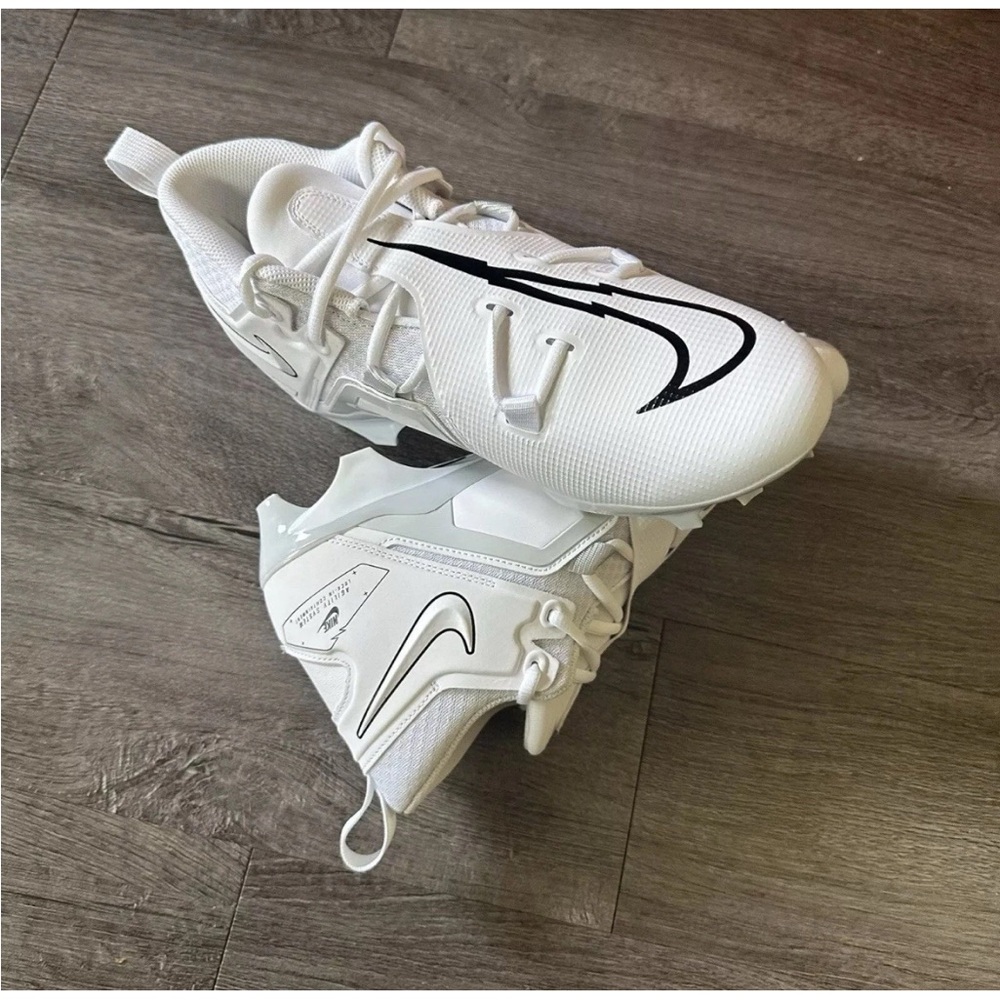 Men’s Nike Alpha Menace Pro 3 White Black Pure Platinum‎ Football Cleats - Picture 3 of 8